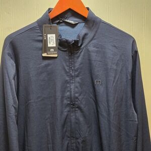 TravisMathew Jacket Mens XL Blue Full Zip Lightweight Golf Windbreaker Stretch